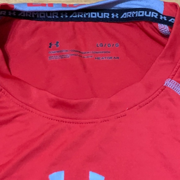 Red long sleeve men’s size large under armour compression heat gear shirt - Picture 6 of 11